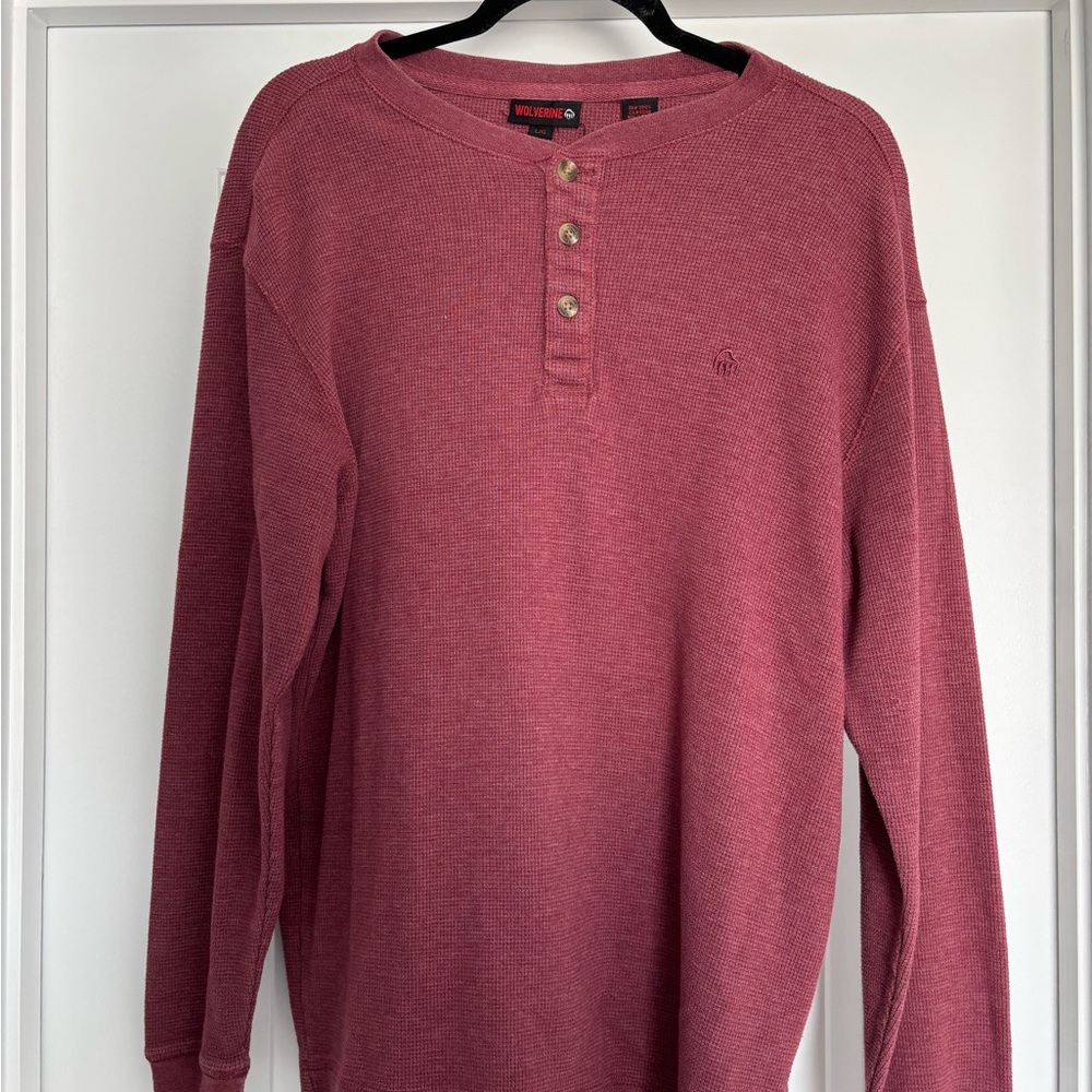 Wolverine Men's Long-Sleeve Henley in Dusty Rose